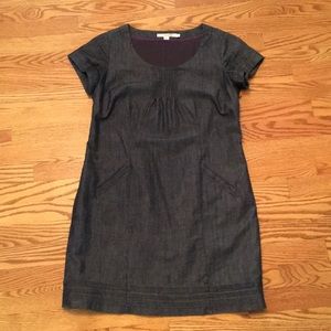 Boden Montmartre Denim Pleated Sheath Dress